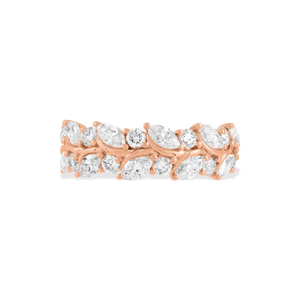 Lab Grown Diamond Marquise &amp; Round Band in 10K Rose Gold (1 1/2 ct. tw.) – Image 1 of 4
