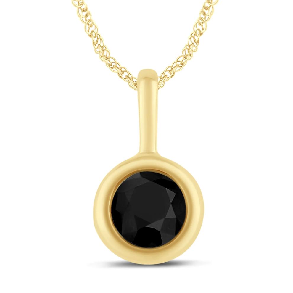 Black Diamond Bezel Pendant in 10K Yellow Gold (1/2 ct. tw.) – Image 1 of 2