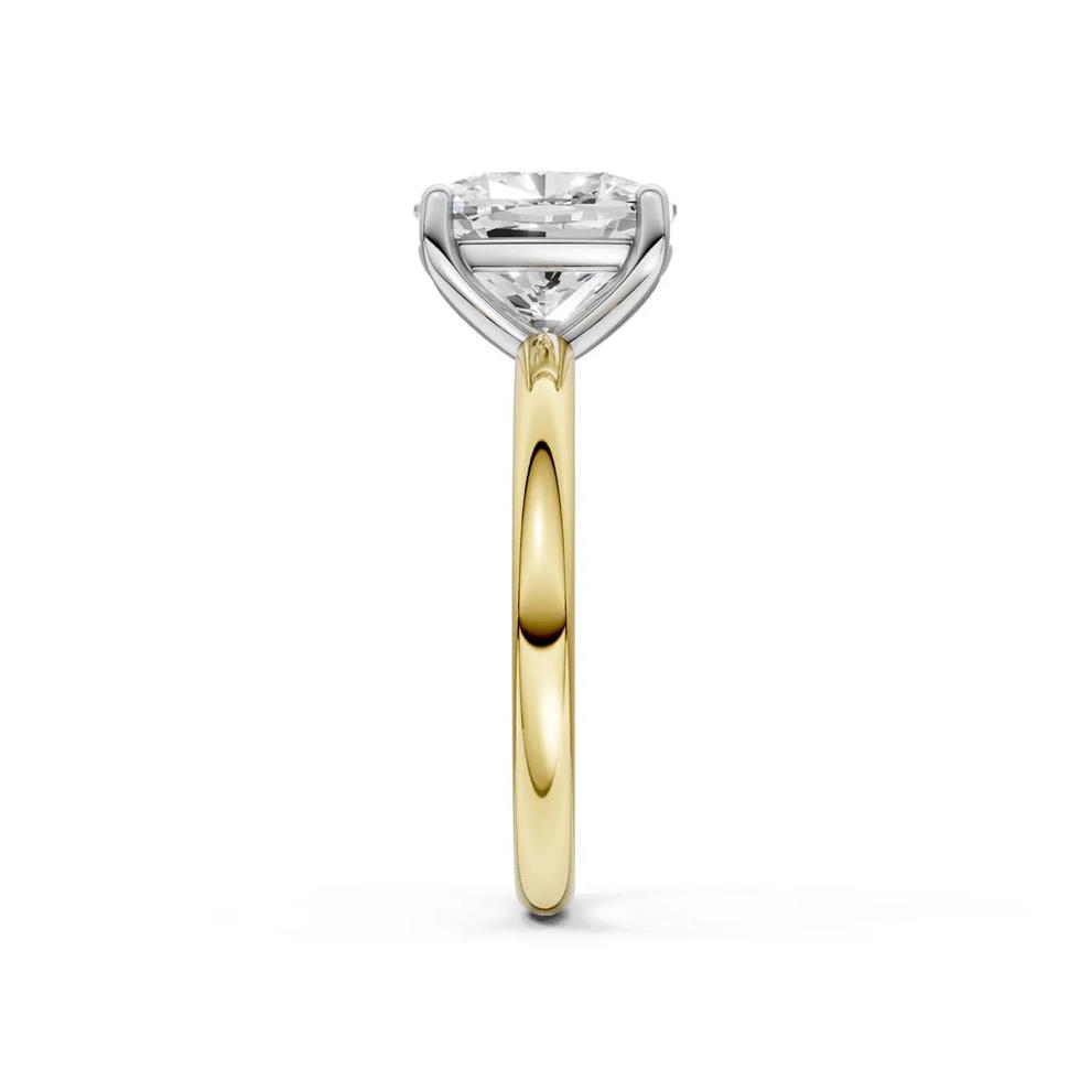 Lab Grown Diamond Elongated Cushion-Cut Engagement Ring in 14K Yellow and White Gold (3 ct. tw.) – Image 4 of 5