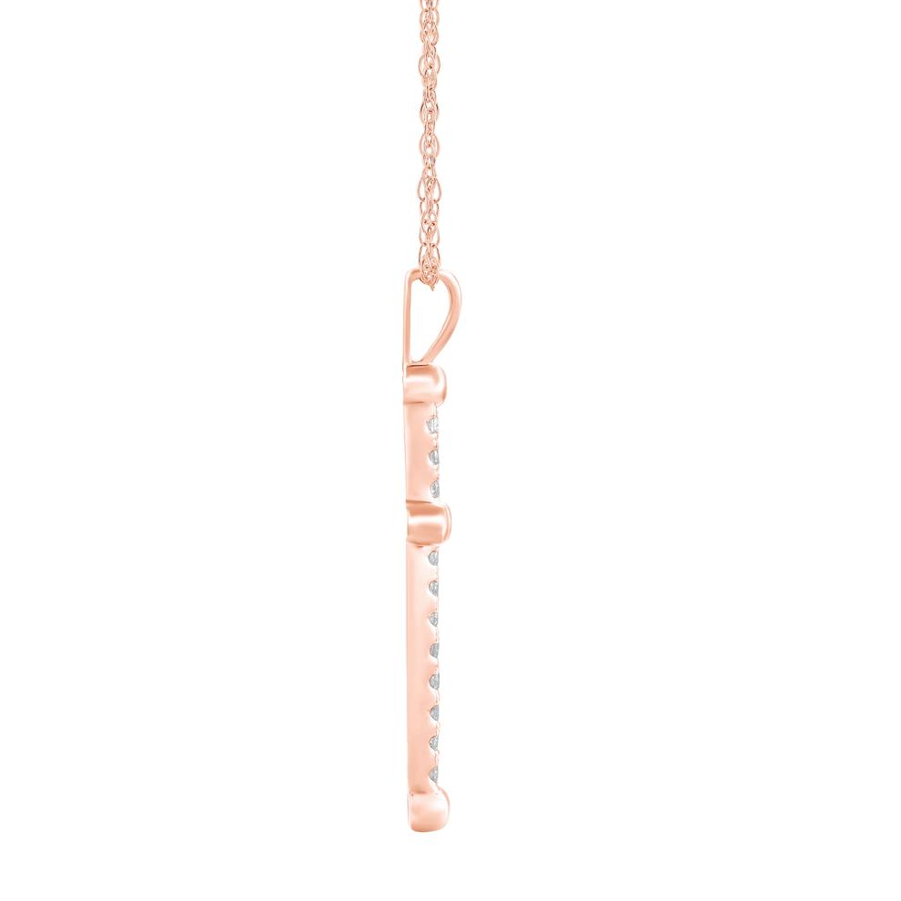Diamond Cross Pendant in 10K Rose Gold (1/4 ct. tw.) – Image 3 of 3