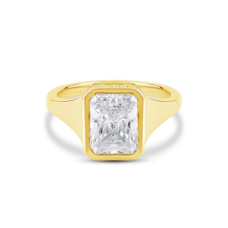 Lottie Lab Grown Diamond Radiant-Cut Engagement Ring in 14K Yellow Gold &#40;3 1/7 ct. tw.&#41; – Image 1 of 4