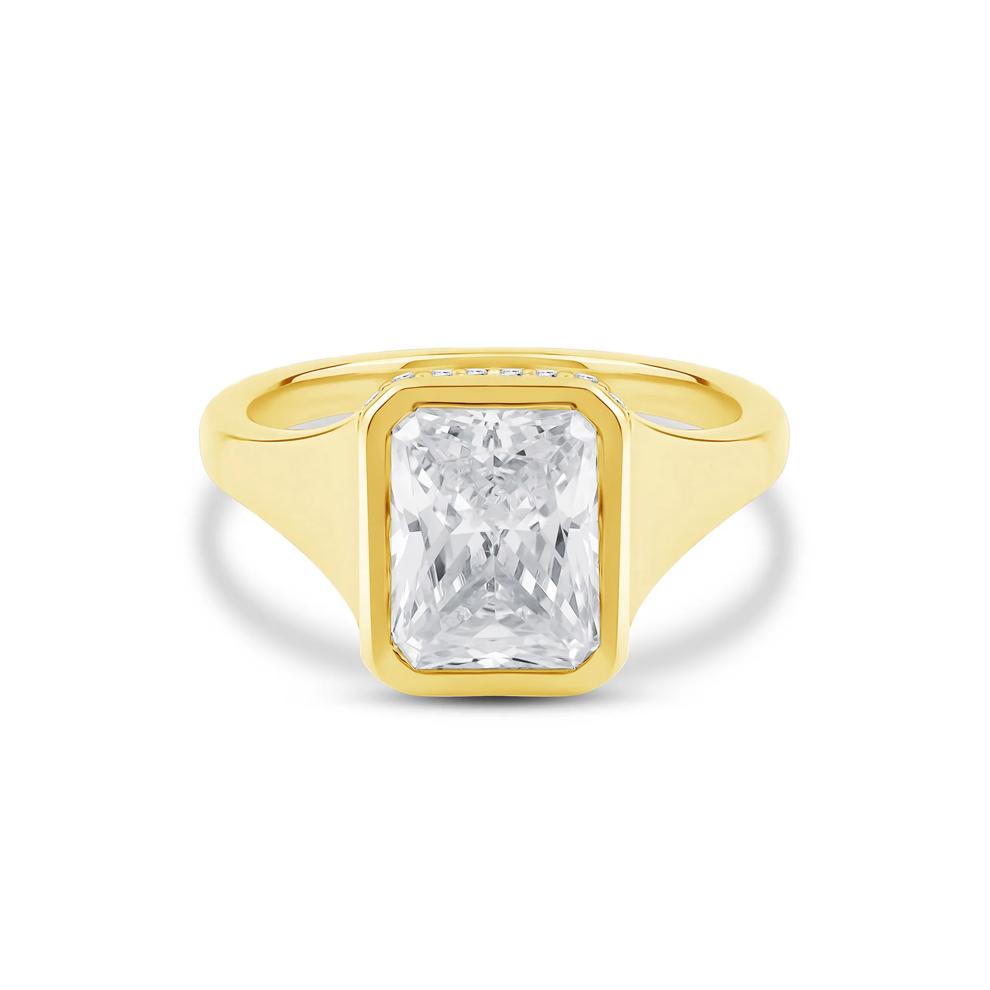 Lottie Lab Grown Diamond Radiant-Cut Engagement Ring in 14K Yellow Gold (3 1/7 ct. tw.) – Image 1 of 4