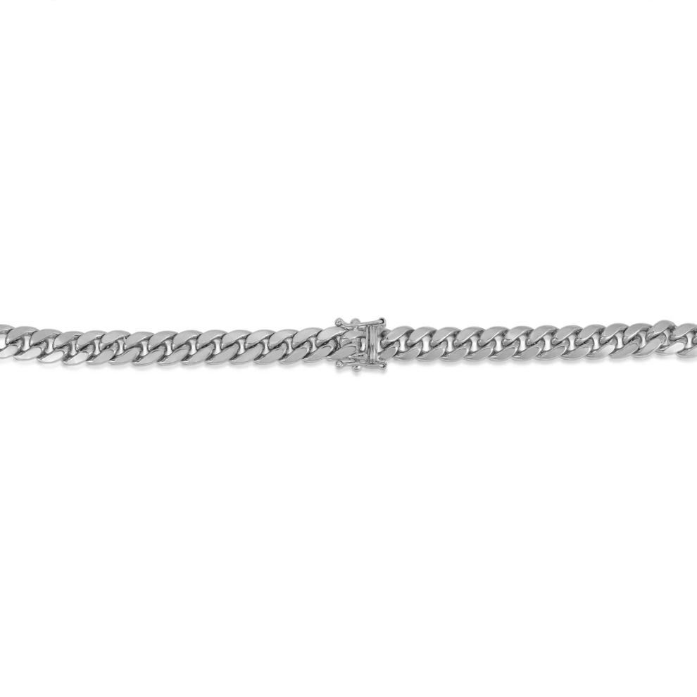 Solid Miami Cuban Chain in 14K White Chain, 5MM, 22&rdquo; – Image 2 of 2