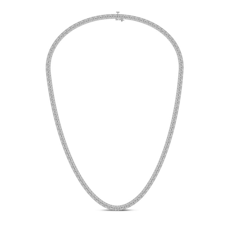 Double Row Diamond Tennis Necklace in Sterling Silver &#40;1 ct. tw.&#41; – Image 2 of 3