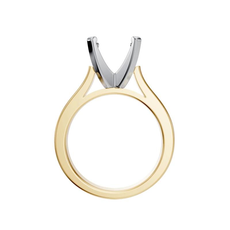 Solitaire Semi-Mount Engagement Ring in 14K Yellow Gold &#40;Setting Only&#41; – Image 4 of 8