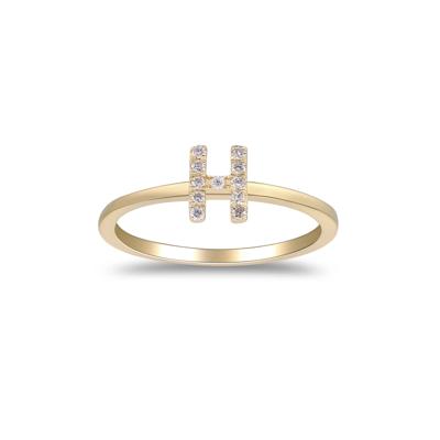 Diamond Accent "H" Initial Ring in 10K Yellow Gold