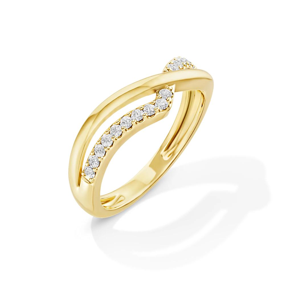 Diamond Crossover Contour Ring in 14K Gold – Image 2 of 4