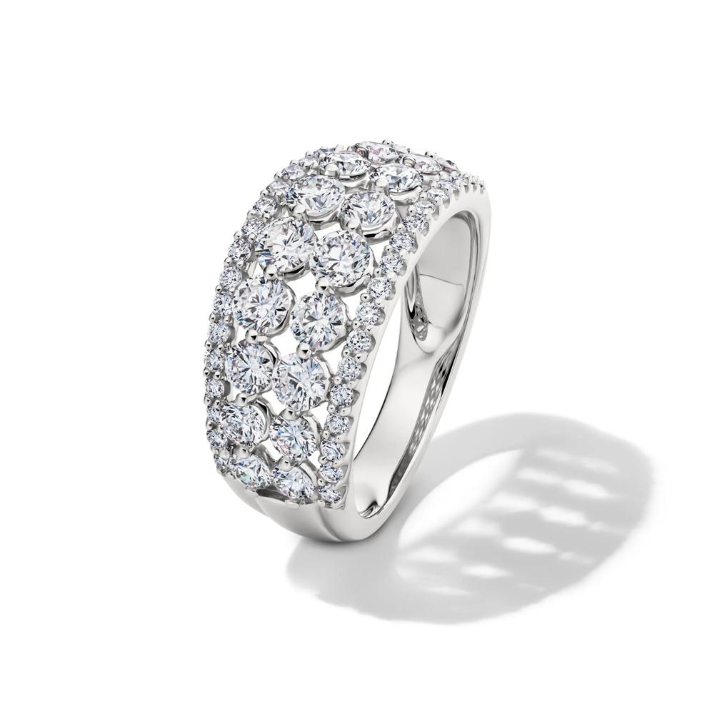 Lab Grown Diamond Round Multi-Row Anniversary Band in 10K White Gold (2 ct. tw.) – Image 3 of 4