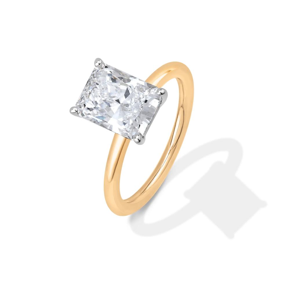 Lab Grown Diamond Radiant-Cut Solitaire Engagement Ring in 14K Yellow &amp; White Gold (3 ct.) – Image 4 of 4