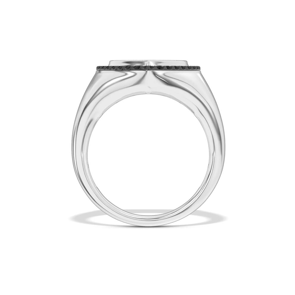 Men's Black Diamond Shield Ring in Sterling Silver (1/2 ct. tw.) – Image 2 of 4