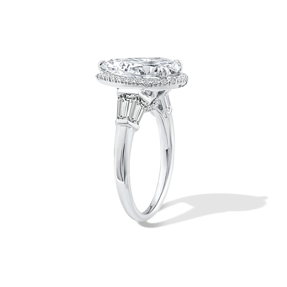 Lab Grown Diamond Pear-Shaped Halo Engagement Ring in Platinum (5 1/4 ct. tw.) – Image 3 of 4