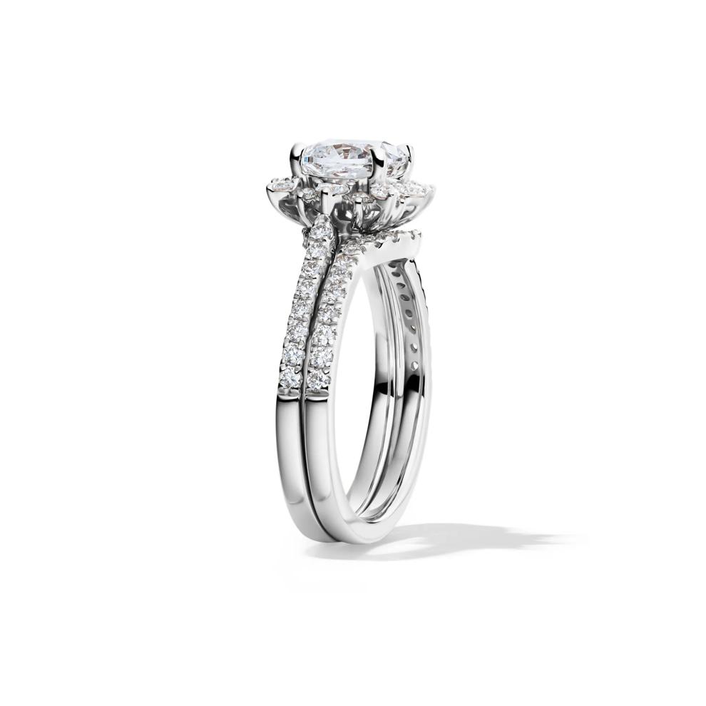 Valentina Cushion-Cut Lab Grown Diamond Halo Bridal Set in 14K White Gold (2 1/4 ct. tw.) – Image 3 of 6