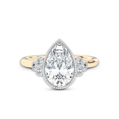 Lab Grown Diamond Milgrain Bezel Engagement Ring in 14K Yellow & White Gold (2 ct. tw.)