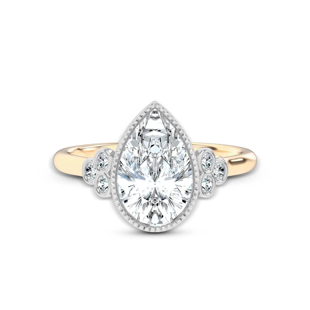 Lab Grown Diamond Milgrain Bezel Engagement Ring in 14K Yellow &amp; White Gold (2 ct. tw.) – Image 1 of 4