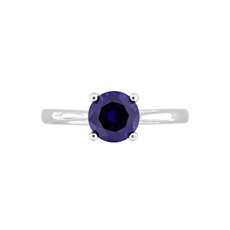 Lab-Created Blue Sapphire Ring in Sterling Silver – Image 1 of 7