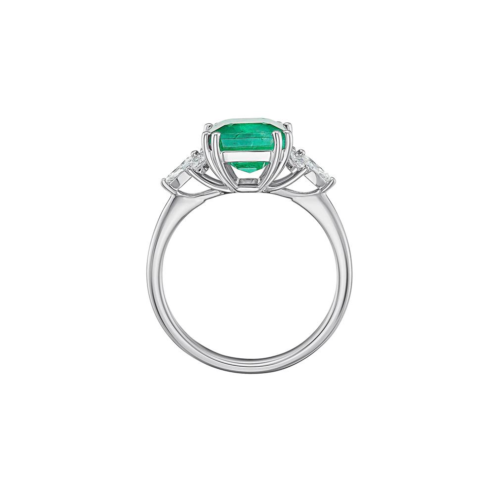 Emerald &amp; Diamond Ring in 14K White Gold (1/4 ct. tw.) – Image 2 of 3