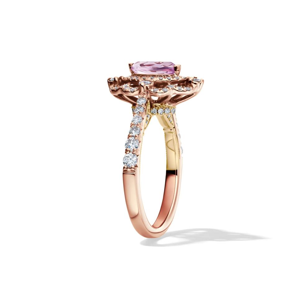 Margaux Rose de France Amethyst Engagement Ring with Diamonds in 14K Rose Gold (3/4 ct. tw.)  – Image 3 of 5