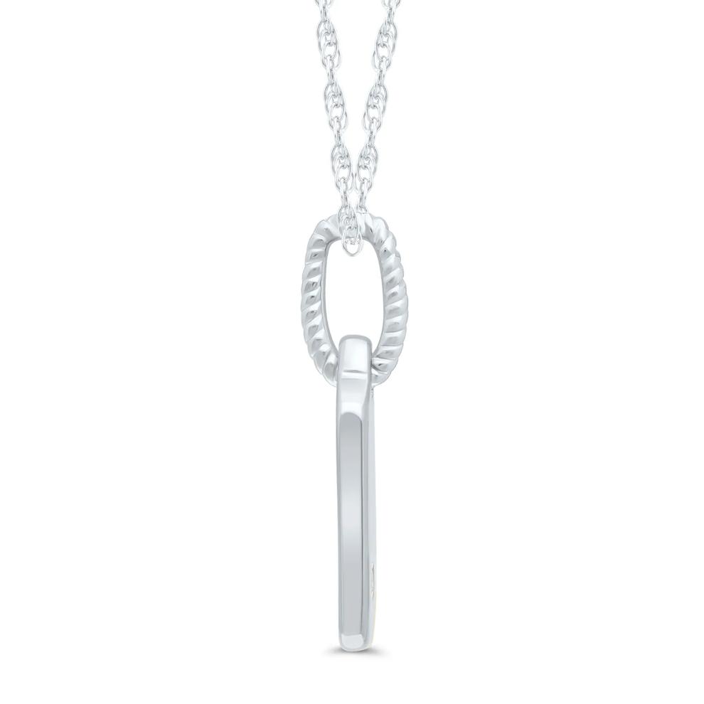 Diamond Accent Tag Pendant in 10K White Gold – Image 2 of 3