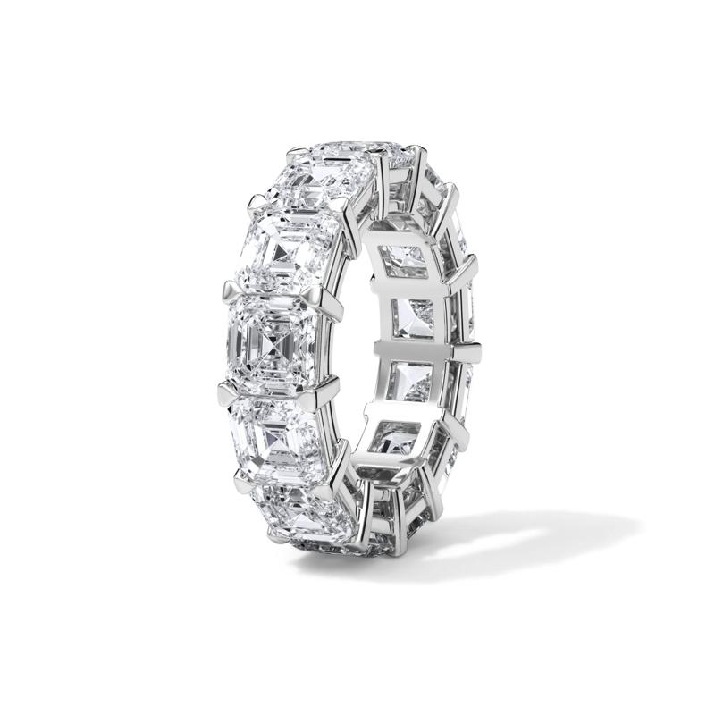 Lab Grown Diamond Asscher-Cut Eternity Band in 18K White Gold &#40;13 ct. tw.&#41; – Image 3 of 4