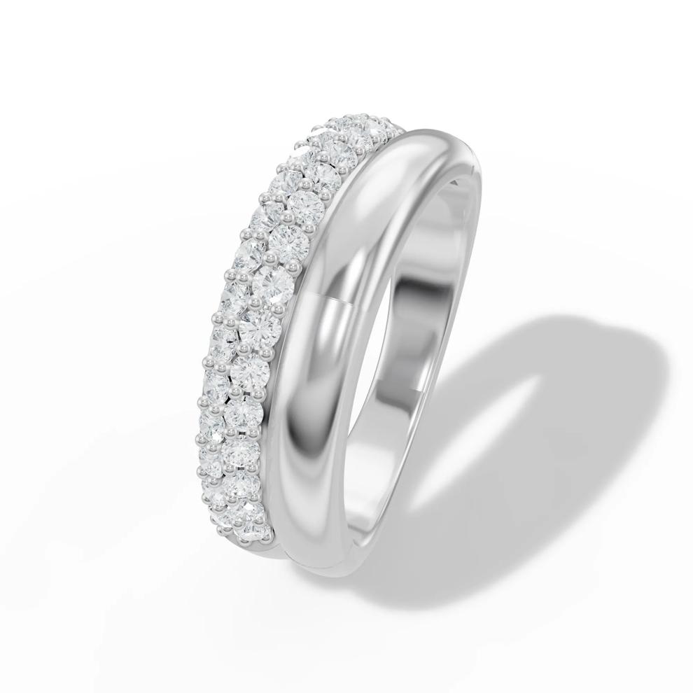 Lab Grown Diamond Double Row Band in 10K White Gold (1/2 ct. tw.) – Image 3 of 4