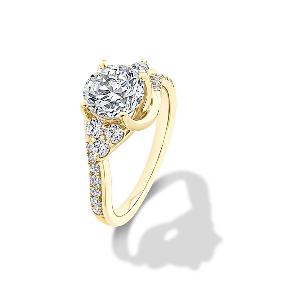 Lab Grown Diamond Round Center Engagement Ring in 10K Yellow Gold (2 ct. tw.) – Image 4 of 4