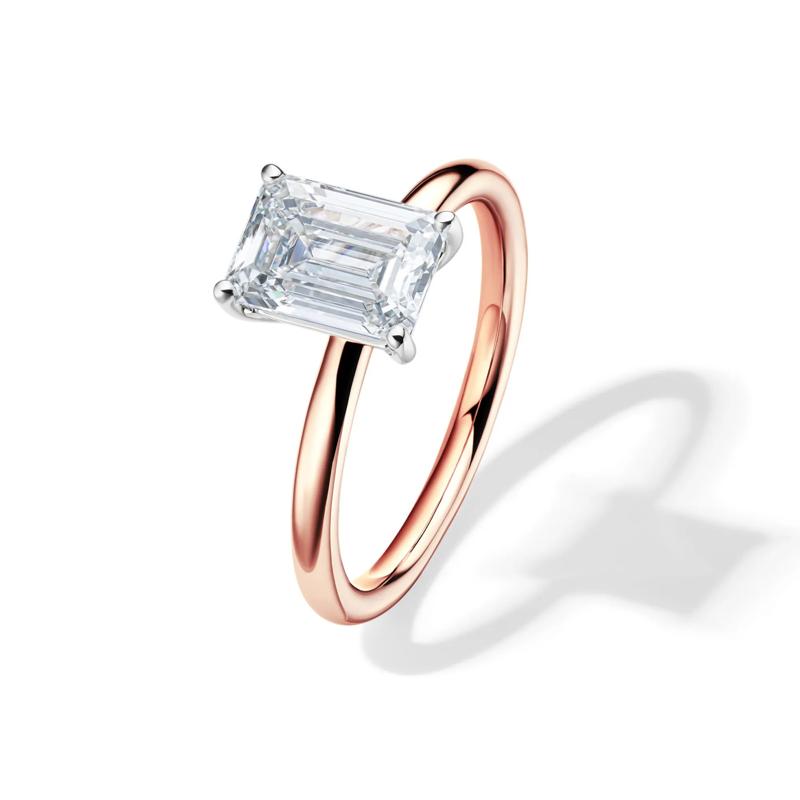 Lab Grown Diamond Emerald-Cut Solitaire Ring in 14K Rose Gold &#40;2 ct.&#41; – Image 4 of 4
