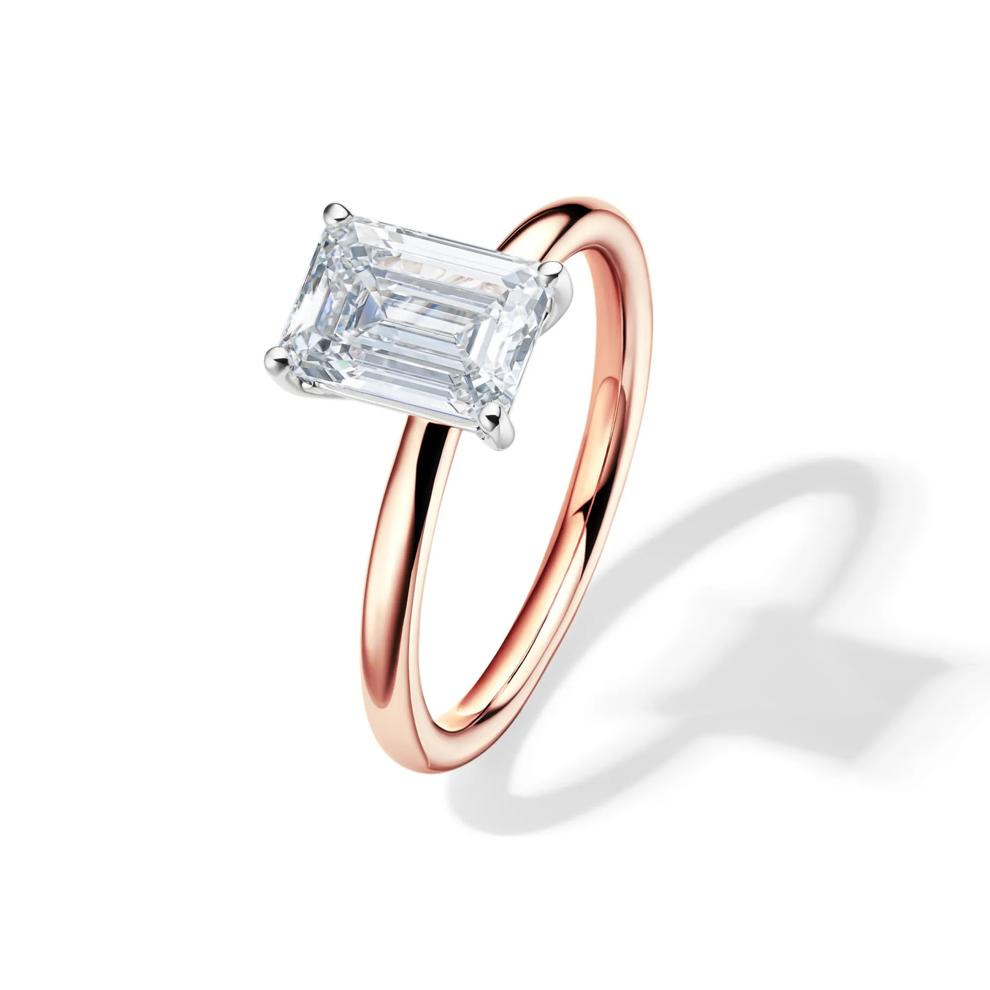 Lab Grown Diamond Emerald-Cut Solitaire Ring in 14K Rose Gold (2 ct.) – Image 4 of 4