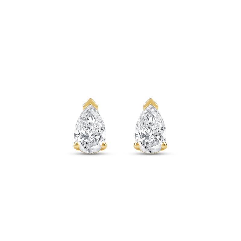 Lab Grown Diamond Pear-Shaped Solitaire Stud Earrings in 14K Yellow Gold &#40;1/3 ct. tw.&#41; – Image 2 of 3