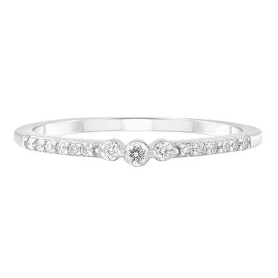 Round Diamond Stack Wedding Band in 10K Gold
