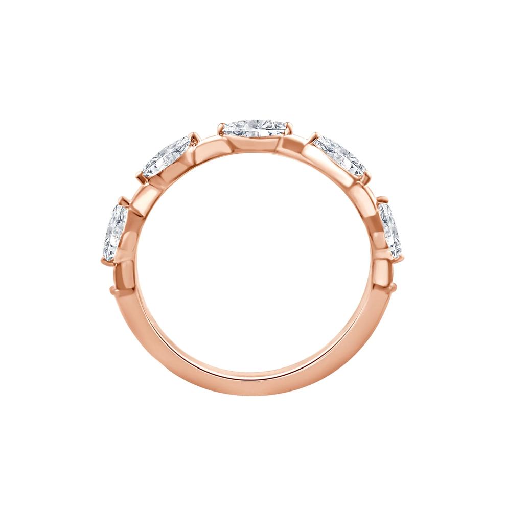 Lab Grown Diamond Marquise Stack Ring in 10K Rose Gold (1/2 ct. tw.) – Image 2 of 3