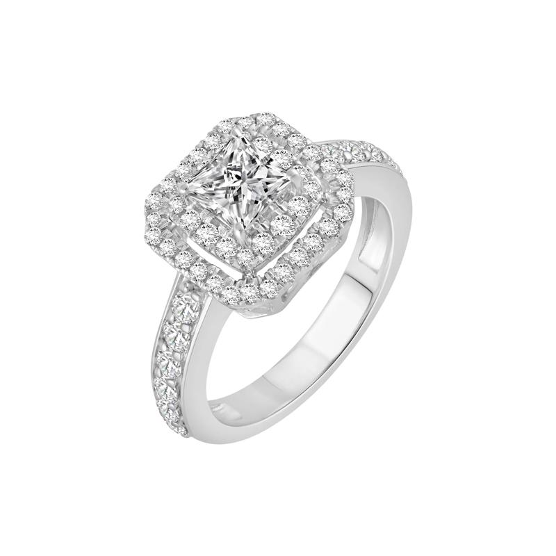 Diamond Double Halo Three-Piece Bridal Set in 14K Gold &#40;2 ct. tw.&#41; – Image 4 of 6