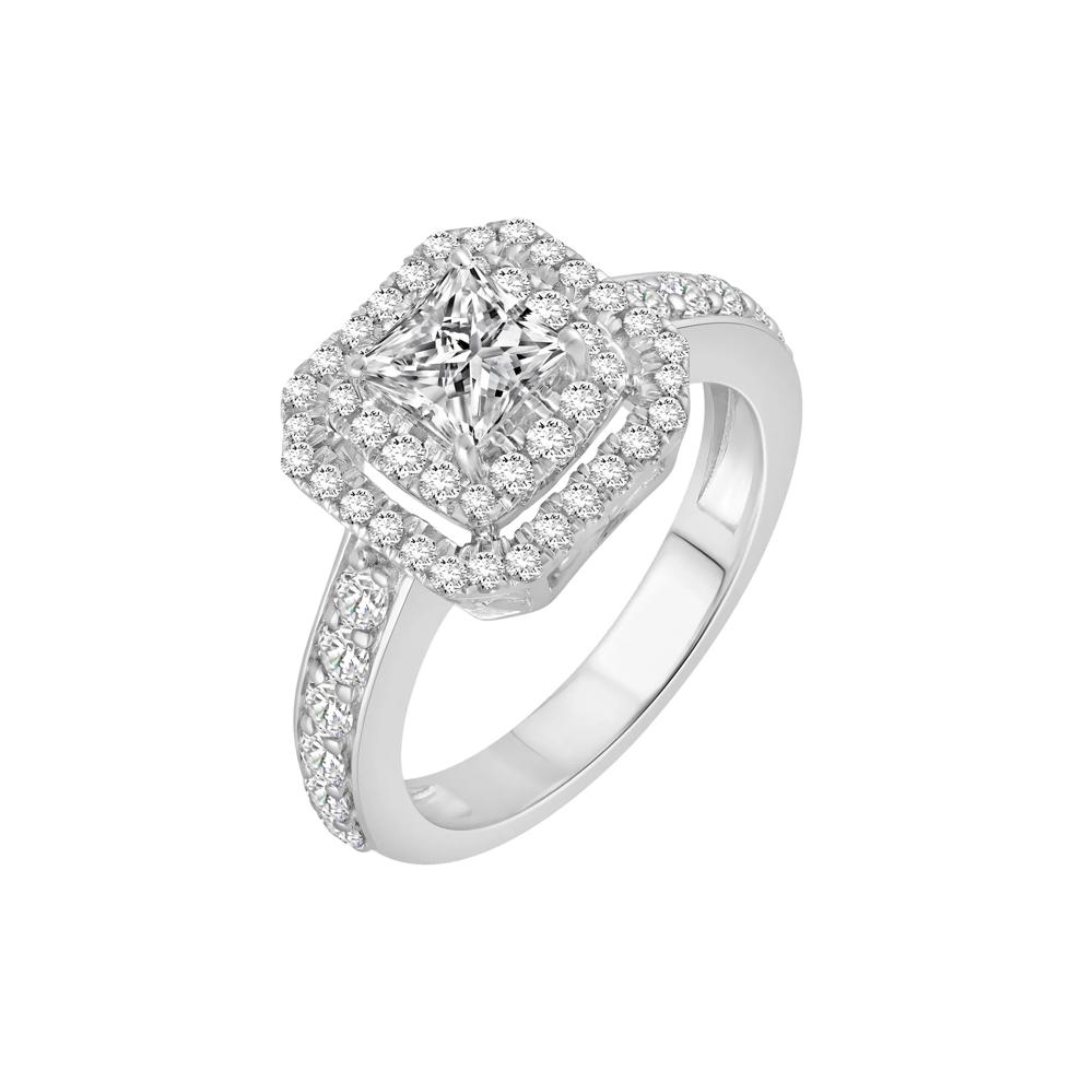 Diamond Double Halo Three-Piece Bridal Set in 14K Gold (2 ct. tw.) – Image 4 of 6