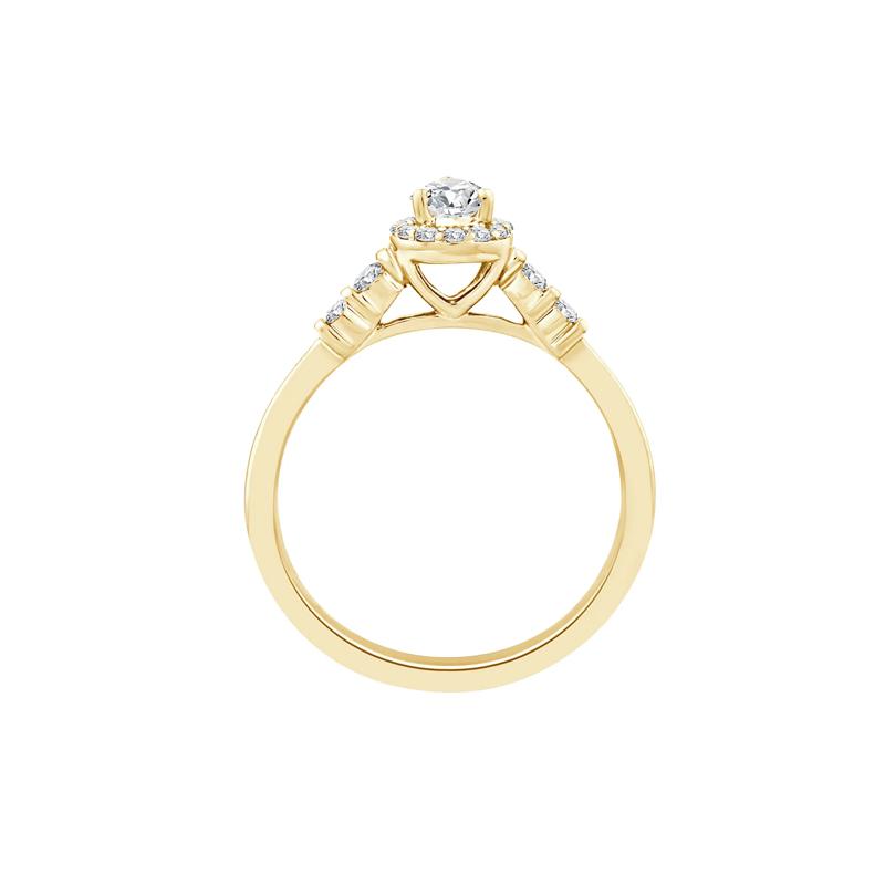 Lab Grown Diamond Pear Promise Ring in 10K Yellow Gold &#40;1/2 ct. tw.&#41; – Image 2 of 3