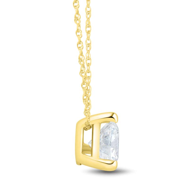 Lab Grown Diamond  Solitaire Pendant in 14K Yellow Gold &#40;1 ct. tw.&#41;  – Image 2 of 4