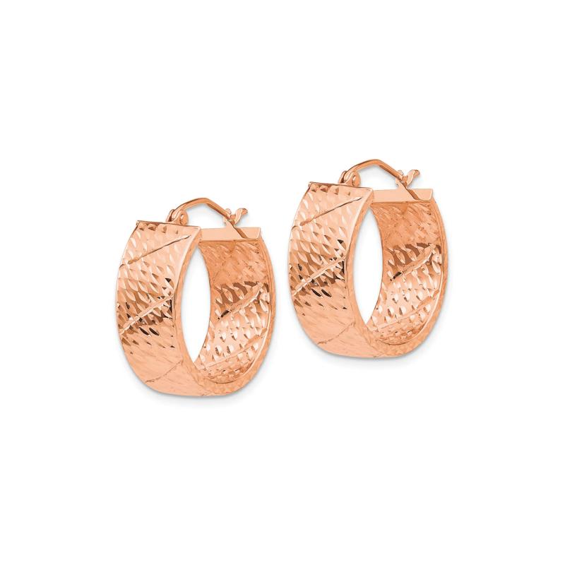 Diamond-Cut Hoop Earrings in 14K Rose Gold, 20mm – Image 2 of 2
