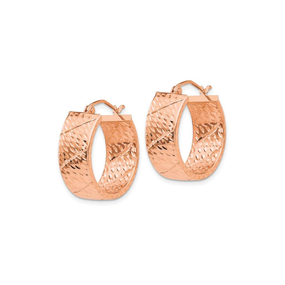 Diamond-Cut Hoop Earrings in 14K Rose Gold, 20mm – Image 2 of 2
