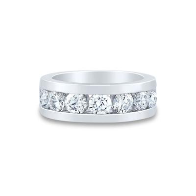 Men’s Channel-Set Lab Grown Diamond Wedding Band in 10K White Gold (3 ct. tw.)