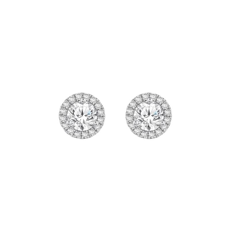 Lab Grown Diamond Halo Stud Earrings in 10K White Gold &#40;2 1/2 ct. tw.&#41; – Image 2 of 2