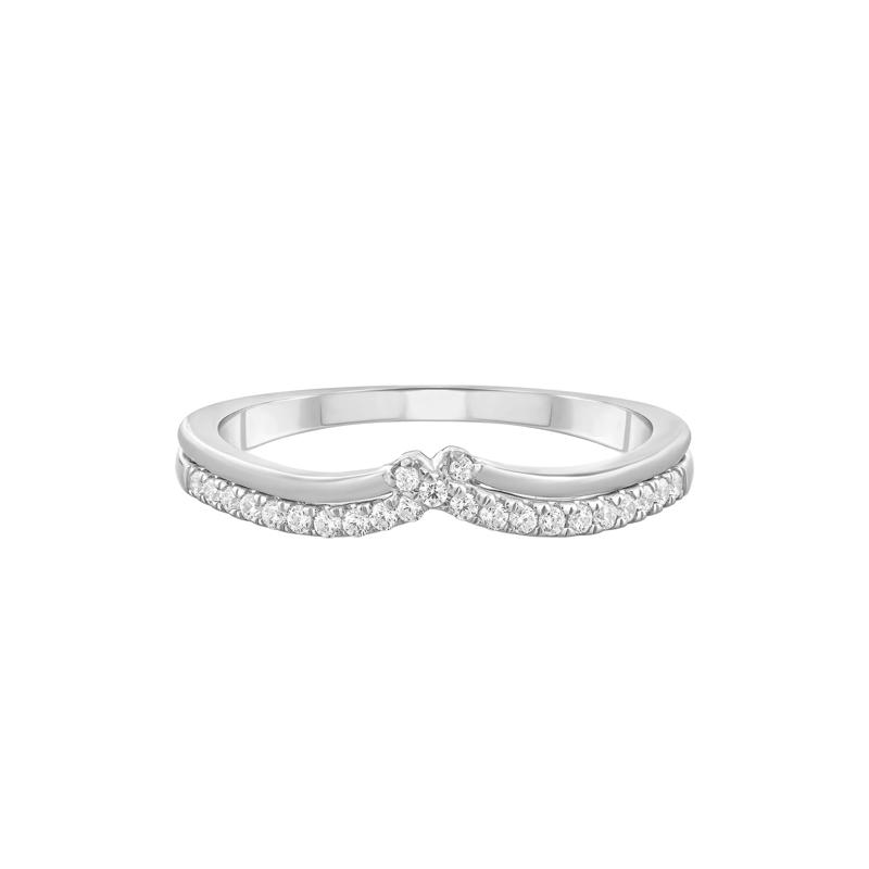 Diamond Contour Band in 10K White Gold &#40;1/7 ct. tw.&#41; – Image 1 of 3