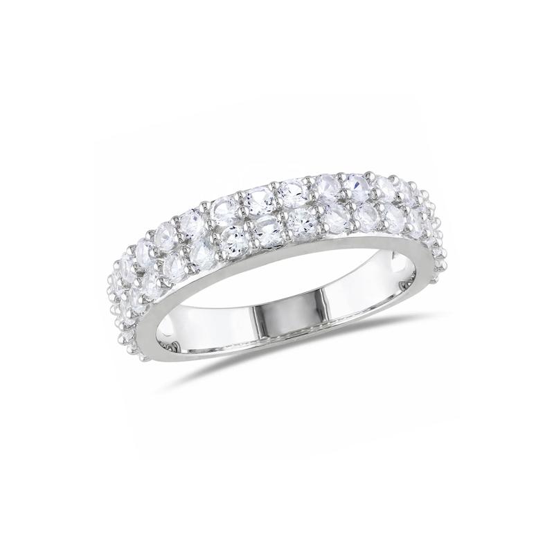 Lab Created Sapphire Band in Sterling Silver – Image 2 of 4