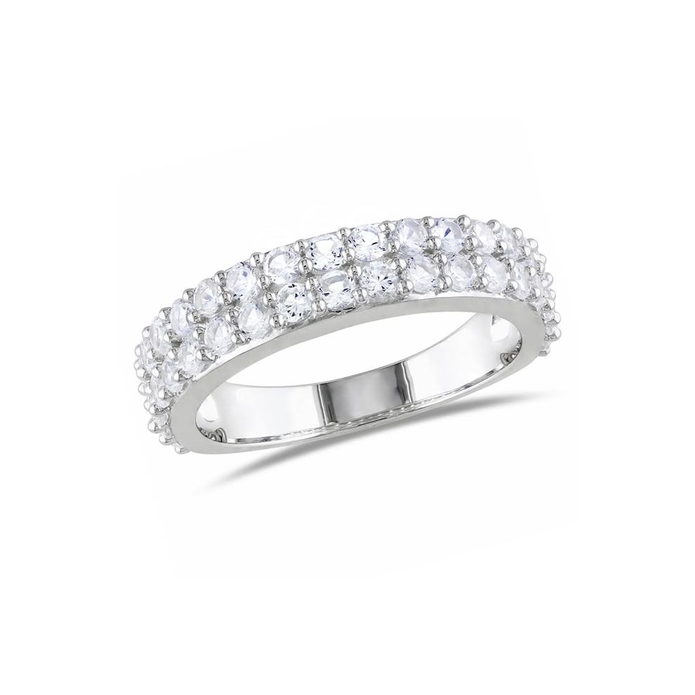 Lab Created Sapphire Band in Sterling Silver – Image 2 of 4
