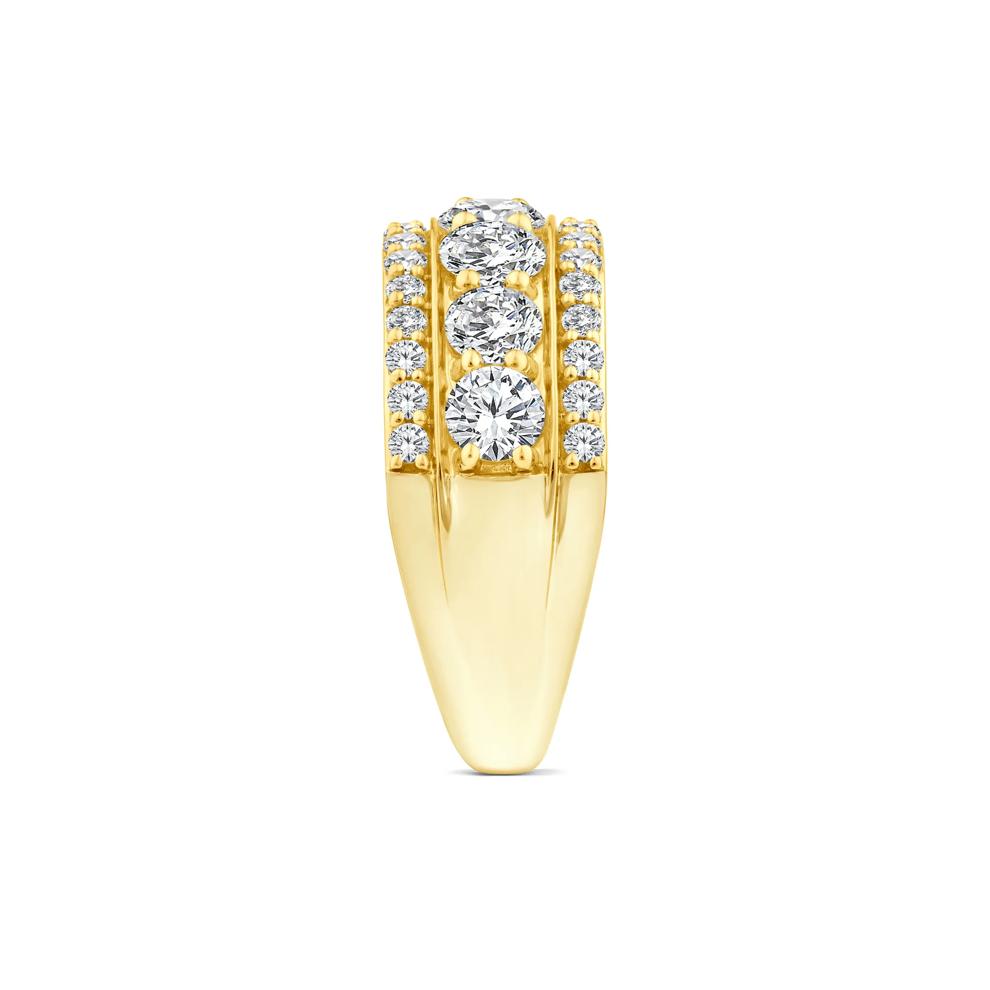 Lab Grown Diamond Three-Row Band in 10K Yellow Gold (2 ct. tw.) – Image 3 of 3