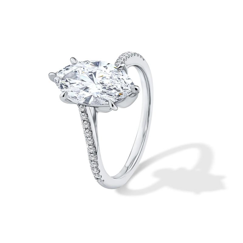 Lab Grown Diamond Marquise Bypass Engagement Ring in Platinum &#40;2 1/4 ct. tw.&#41; – Image 4 of 4