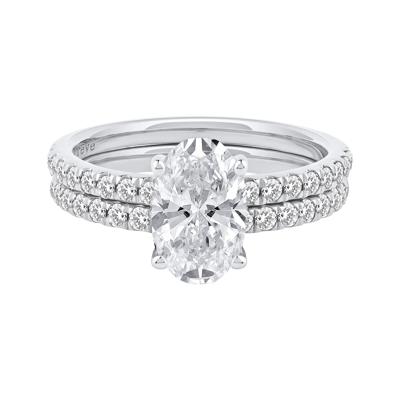 Charlote Lab Grown Diamond Oval Bridal Set in Platinum (2 3/4 ct. tw.)