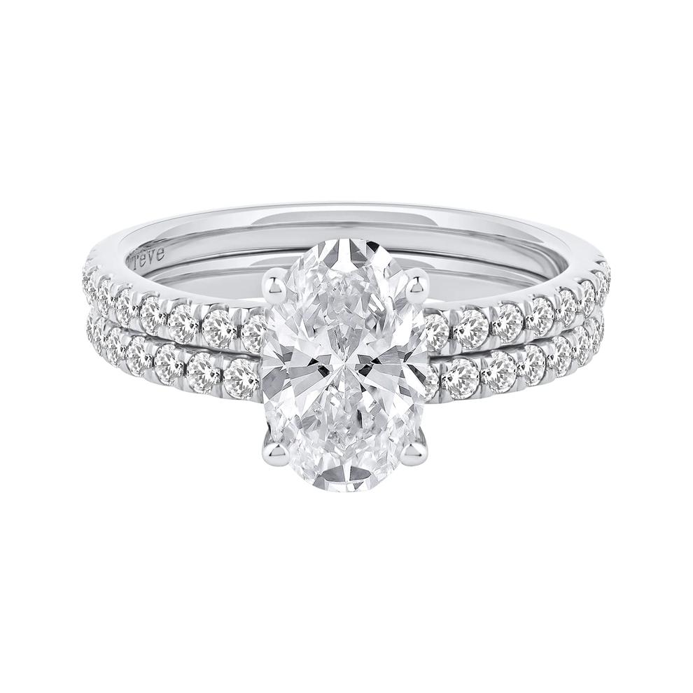 Charlote Lab Grown Diamond Oval Bridal Set in Platinum (2 3/4 ct. tw.) – Image 1 of 5