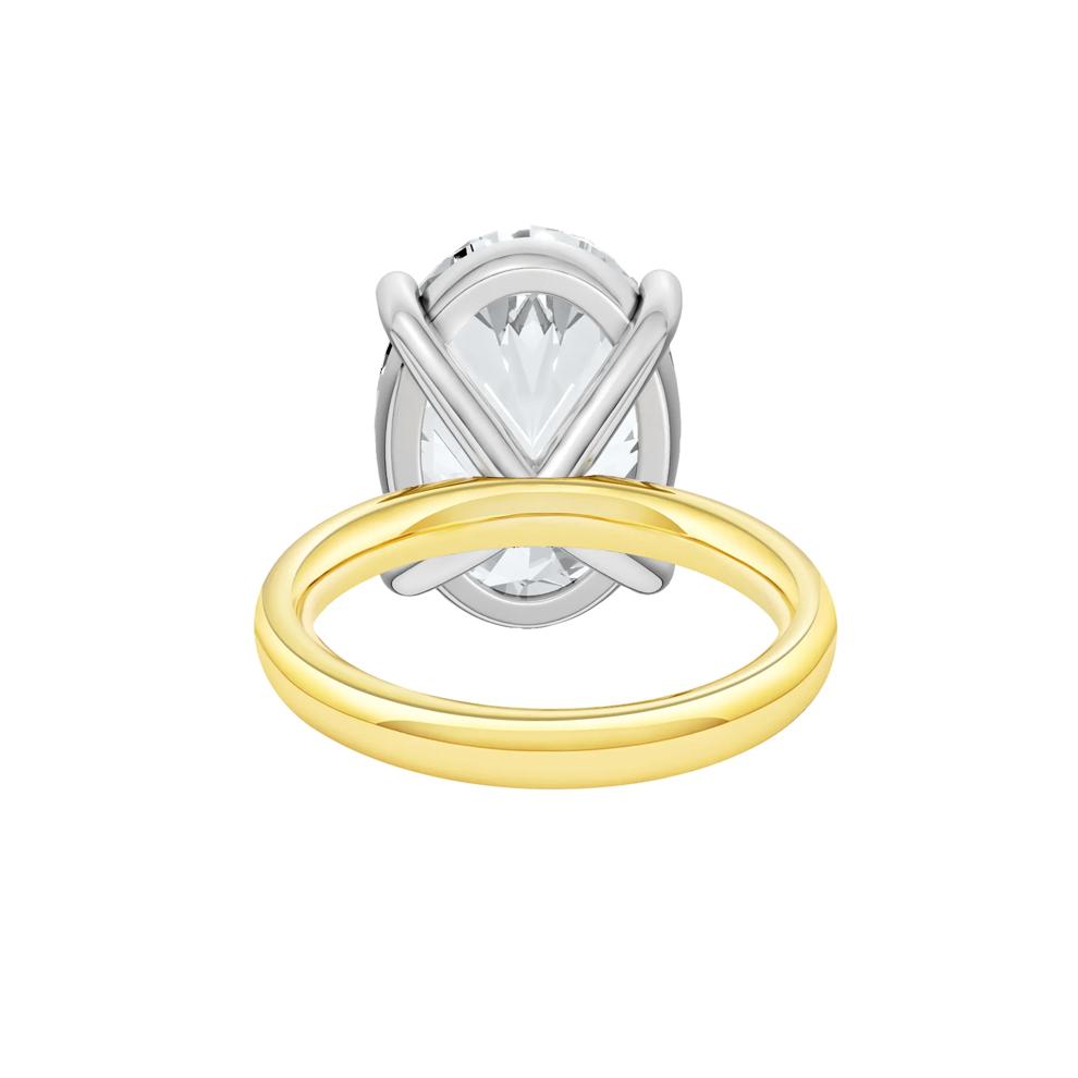 Lab Grown Diamond Oval Solitaire Ring in 14K Yellow &amp; White Gold (8 ct.) – Image 4 of 4