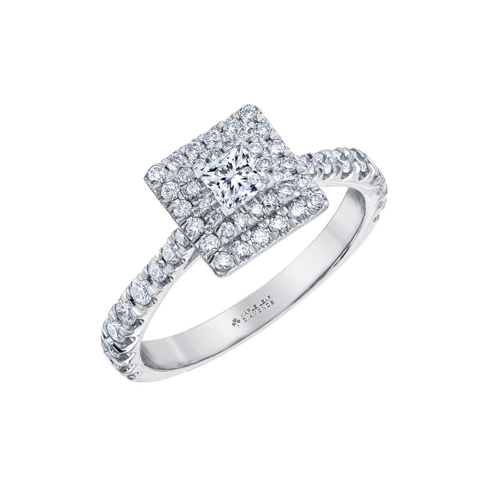 Diamond Double Halo Engagement Ring in 14K White Gold (1 ct. tw.) – Image 4 of 7