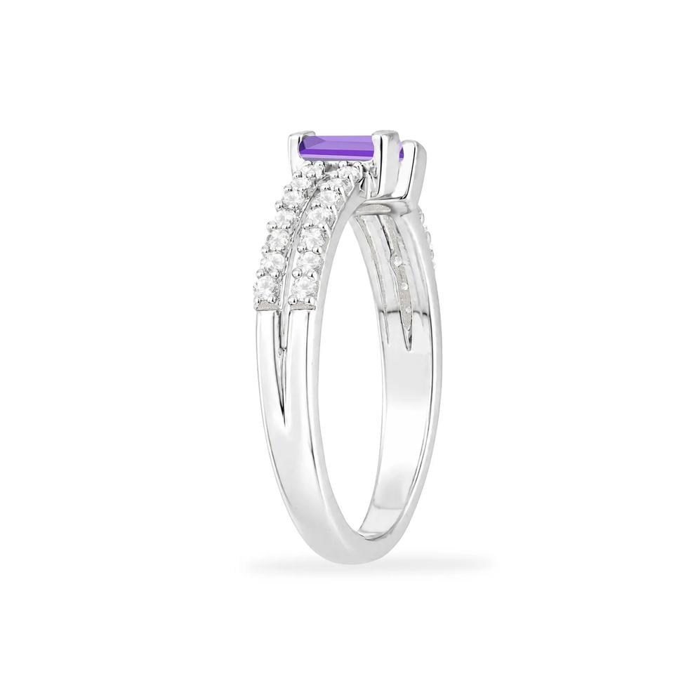 Blue Topaz &amp; Lab-Created White Sapphire Open Band in Sterling Silver – Image 3 of 8