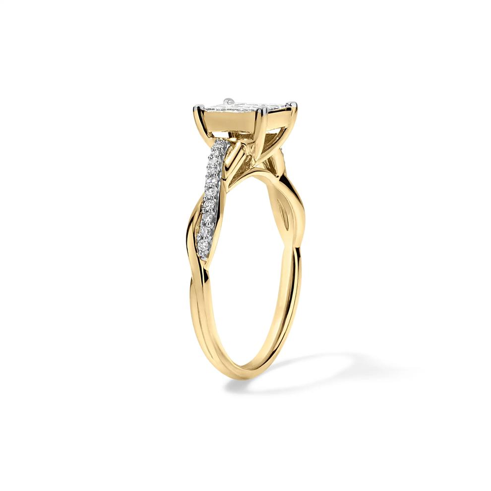 Diamond Princess-Cut Quad Composite Engagement Ring in 10K Yellow Gold (1/2 ct. tw.) – Image 3 of 4