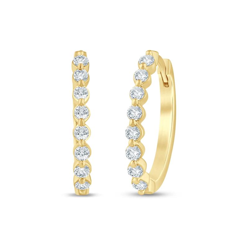Diamond Hoop Earrings in 10K Gold – Image 1 of 1